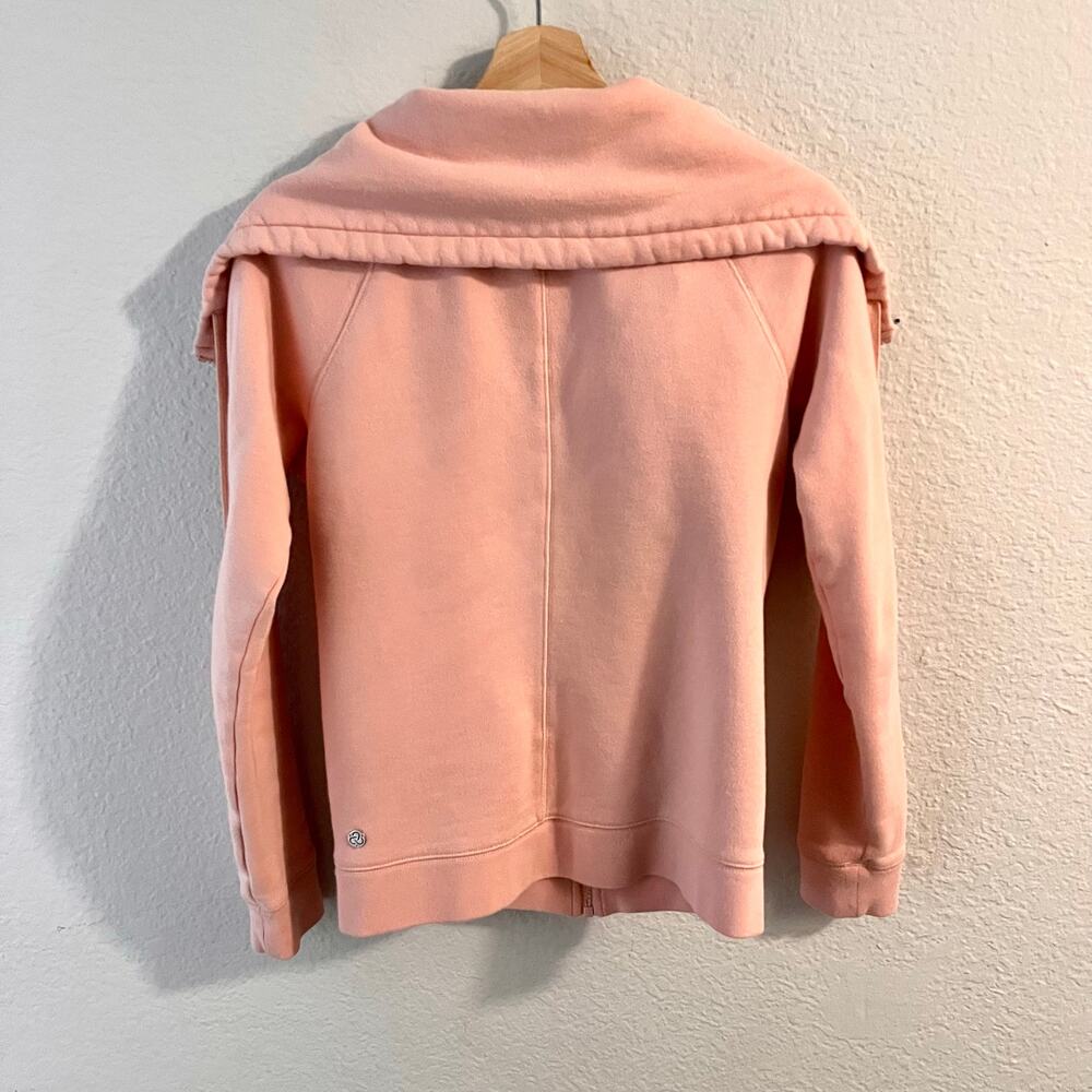 Zella Pink Funnel Neck Zip Hoodie Fleece Athleisure Scuba XXS Cozy Loungewear - Picture 3 of 8